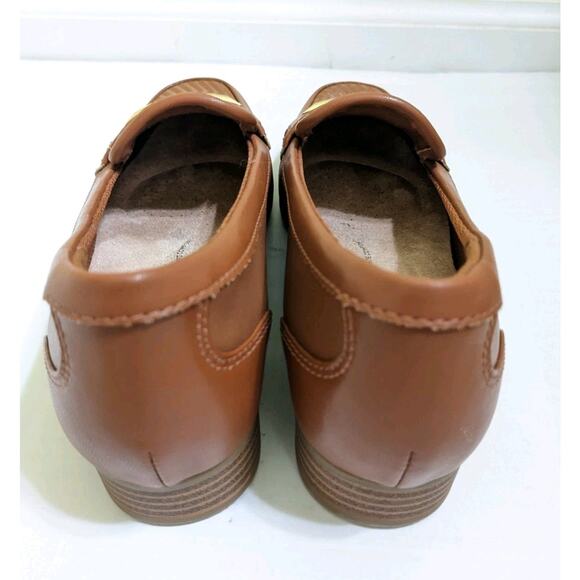 Clarks Collection Leather Loafer Juliet Aster Brown Gold Size 6 New Shoes - Picture 3 of 8